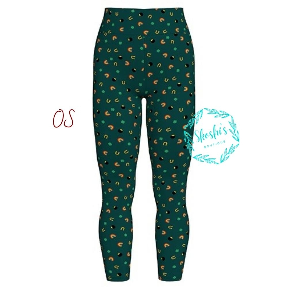LuLaRoe Green Patterned Leggings